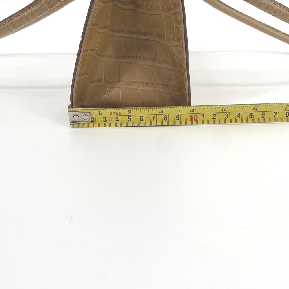 VTG Tommy Hilfiger Shoulder Bag Womens Medium Tan Faux Leather Croc Embossed Y2K - Picture 5 of 13